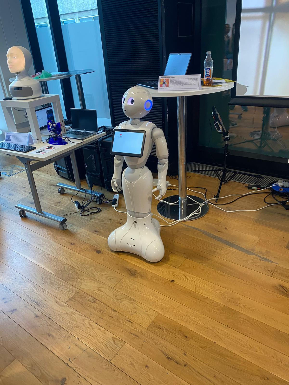 Macy the Robot prototype displayed at Edinburgh Napier University